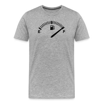 Tankzähler voller Tank - Männer Premium Bio T-Shirt - Grau meliert - Vorne - Damien (186cm)
