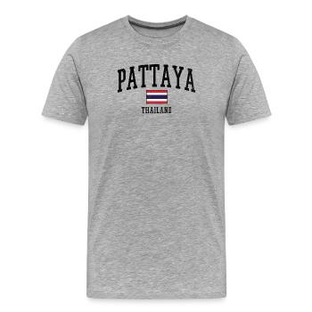Flag Stripe Contrast Collection - Men's Premium Organic T-Shirt - heather grey - Front - Damien (186cm)
