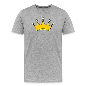 Simple crown - Men's Premium Organic T-Shirt - heather grey - Front - Damien (186cm)