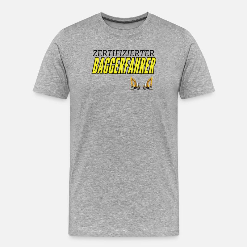 Zertifizierter Baggerfahrer - Männer Premium Bio T-Shirt - Grau meliert