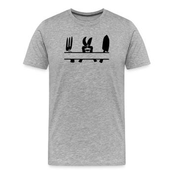 Bannière de texte de l’outil jardinier - T-shirt bio Premium Homme - gris chiné - Devant - Damien (186cm)