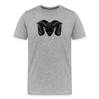 Ram head - Men's Premium Organic T-Shirt - heather grey - Front - Damien (186cm)