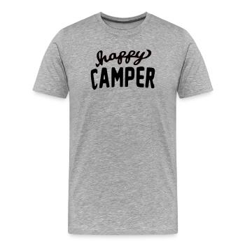 Ella Lopez « campeuse heureuse » - T-shirt bio Premium Homme - gris chiné - Devant - Damien (186cm)