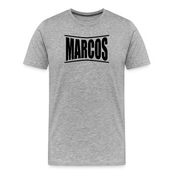 Marcos t-shirt t-shirt idée cadeau - T-shirt bio Premium Homme - gris chiné - Devant - Damien (186cm)