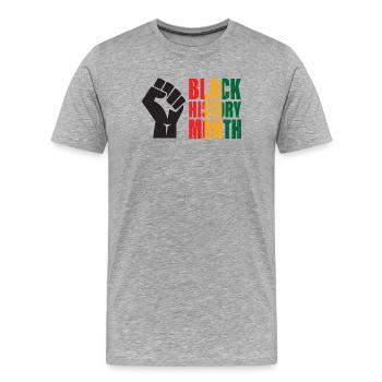 Black History Month - Men's Premium Organic T-Shirt - heather grey - Front - Damien (186cm)