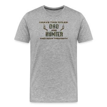 Hunter Spell - Men's Premium Organic T-Shirt - heather grey - Front - Damien (186cm)