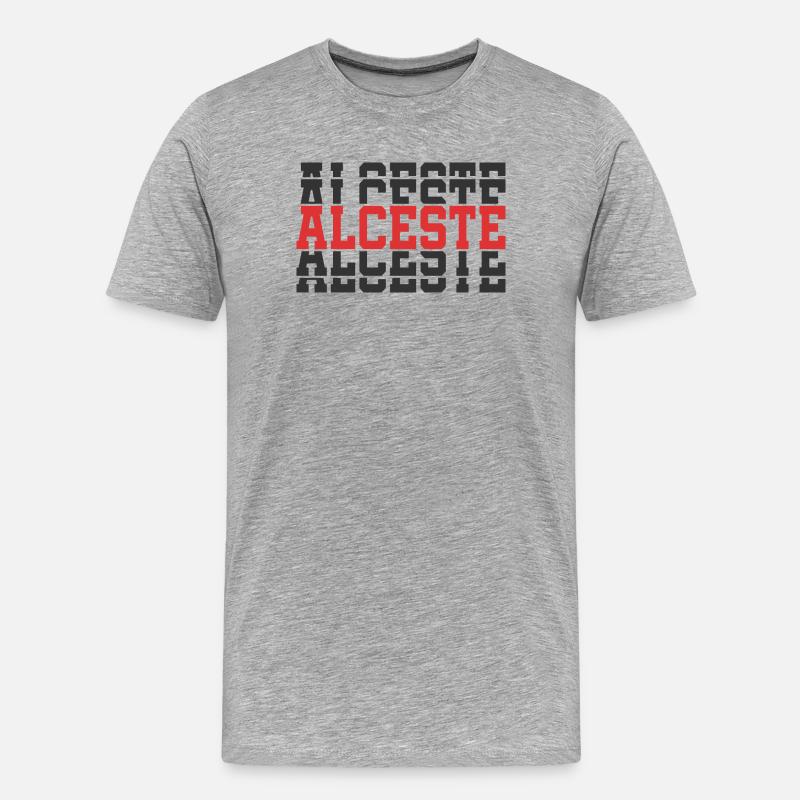 Alceste T-Shirt Geschenkidee gestapelter Text - Männer Premium Bio T-Shirt - Grau meliert