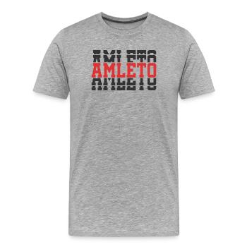 T-Shirt Amleto T-Shirt Geschenkidee gestapelter Text - Männer Premium Bio T-Shirt - Grau meliert - Vorne - Damien (186cm)