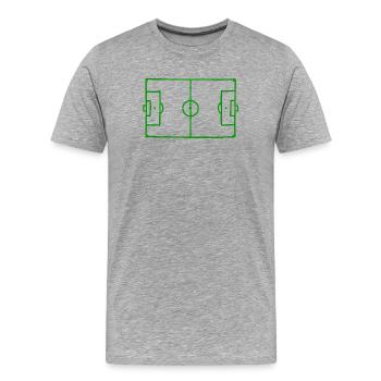 Fußballfeld - Männer Premium Bio T-Shirt - Grau meliert - Vorne - Damien (186cm)