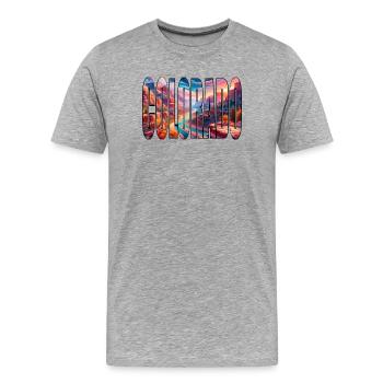 COLORADO - Männer Premium Bio T-Shirt - Grau meliert - Vorne - Damien (186cm)