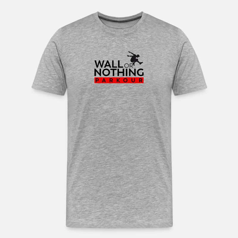 Wall or Nothing - Parkour Shirt - Männer Premium Bio T-Shirt - Grau meliert