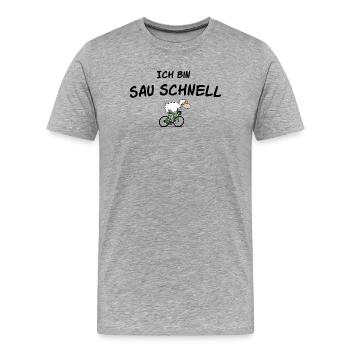 Radsport Schaf - Männer Premium Bio T-Shirt - Grau meliert - Vorne - Damien (186cm)
