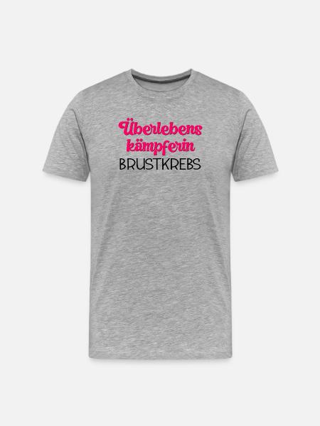ÜBERLEBENSKÄMPFERIN BRUSTKREBS - Männer Premium Bio T-Shirt - Grau meliert