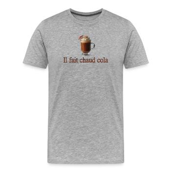 Es ist heiße Cola - Männer Premium Bio T-Shirt - Grau meliert - Vorne - Damien (186cm)