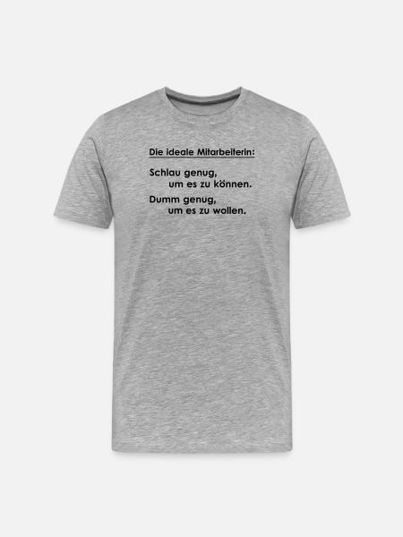 Die ideale Mitarbeiterin - Männer Premium Bio T-Shirt - Grau meliert