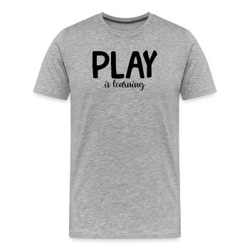 Spielen ist Lernen Vorschule Vorschule Kindergarte - Männer Premium Bio T-Shirt - Grau meliert - Vorne - Damien (186cm)