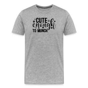 Assez mignon pour être grignoté – Design doux et ludique - T-shirt bio Premium Homme - gris chiné - Devant - Damien (186cm)