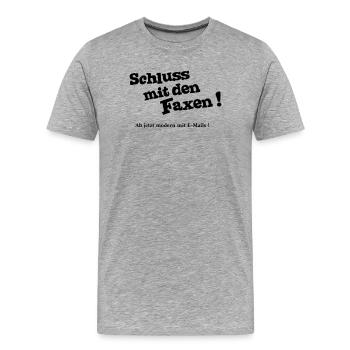 No more faxing - Men's Premium Organic T-Shirt - heather grey - Front - Damien (186cm)