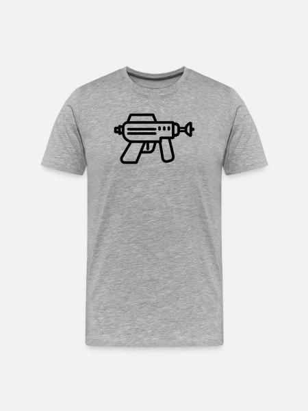 Wasserpistole - Männer Premium Bio T-Shirt - Grau meliert