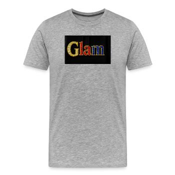 Glam Schmuck Text - Männer Premium Bio T-Shirt - Grau meliert - Vorne - Damien (186cm)