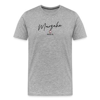 Marzahn - Drapeau de Berlin - Ours de Berlin - Berlineri - T-shirt bio Premium Homme - gris chiné - Devant - Damien (186cm)