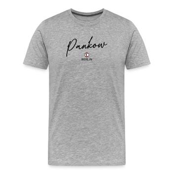 Pankow - Berlin Flagge - Berliner Bär - Berlinerin - Männer Premium Bio T-Shirt - Grau meliert - Vorne - Damien (186cm)
