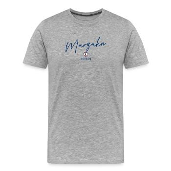 Marzahn - Drapeau de Berlin - Ours de Berlin - Berlineri - T-shirt bio Premium Homme - gris chiné - Devant - Damien (186cm)