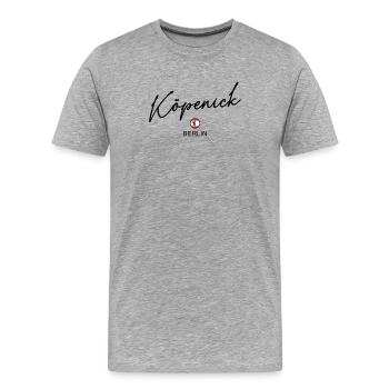 Köpenick - Berlin Flagge - Berliner Bär - Männer Premium Bio T-Shirt - Grau meliert - Vorne - Damien (186cm)