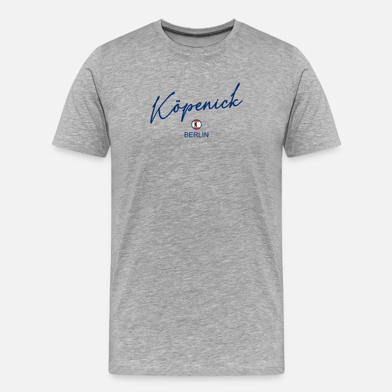 Köpenick - Berlin Flagge - Berliner Bär - Männer Premium Bio T-Shirt - Grau meliert