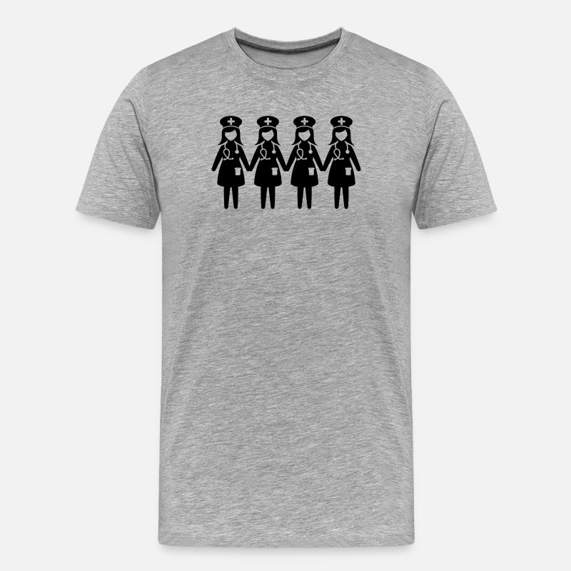 Krankenschwester Team - Männer Premium Bio T-Shirt - Grau meliert