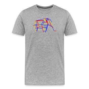 Éléphant grimpeur en RDA - T-shirt bio Premium Homme - gris chiné - Devant - Damien (186cm)