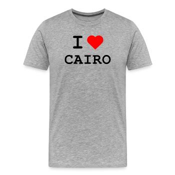 J’adore le design de cœurs du Caire - T-shirt bio Premium Homme - gris chiné - Devant - Damien (186cm)