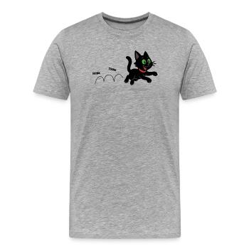 Meeko läuft fröhlich - Männer Premium Bio T-Shirt - Grau meliert - Vorne - Damien (186cm)