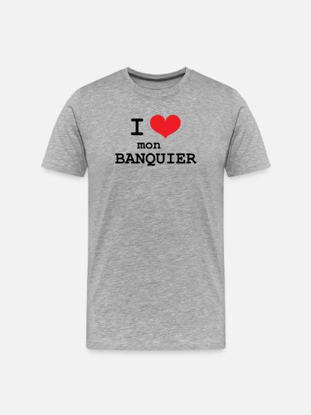 J’aime mon banquier - T-shirt bio Premium Homme - gris chiné