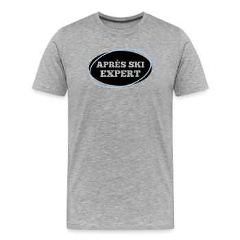 Après-Ski Expert – Party Skifahrer Spruch - Männer Premium Bio T-Shirt - Grau meliert - Vorne - Damien (186cm)