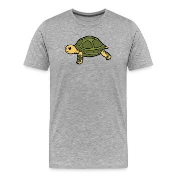 Tortue Tortues - T-shirt bio Premium Homme - gris chiné - Devant - Damien (186cm)