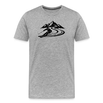 Piste de ski Mountains - T-shirt bio Premium Homme - gris chiné - Devant - Damien (186cm)