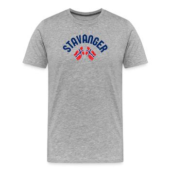 Stavanger Norway Flags - Men's Premium Organic T-Shirt - heather grey - Front - Damien (186cm)