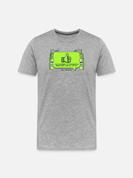 Das Internet Ist Neuland - Männer Premium Bio T-Shirt - Grau meliert
