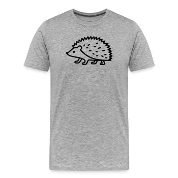 hérisson - T-shirt bio Premium Homme - gris chiné - Devant - Damien (186cm)