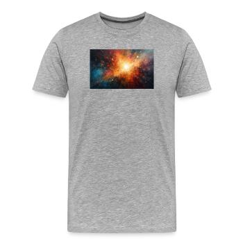 Cosmic Burst Nebula Explosion - Men's Premium Organic T-Shirt - heather grey - Front - Damien (186cm)
