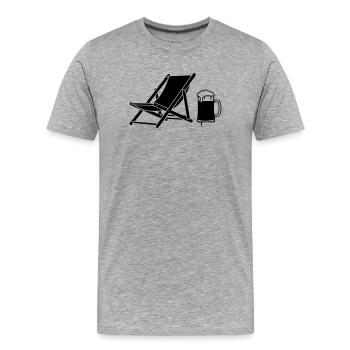 Deck Chair Beer Holiday Icon - Men's Premium Organic T-Shirt - heather grey - Front - Damien (186cm)