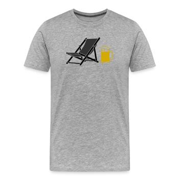 Beach Chair Beer Colored Vector - Men's Premium Organic T-Shirt - heather grey - Front - Damien (186cm)
