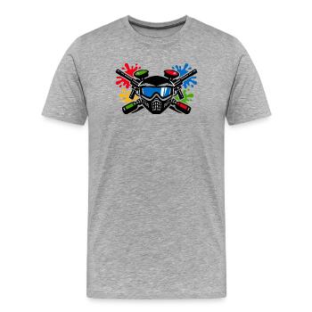 Graffiti-Helm mit Farbspritzer - Männer Premium Bio T-Shirt - Grau meliert - Vorne - Damien (186cm)