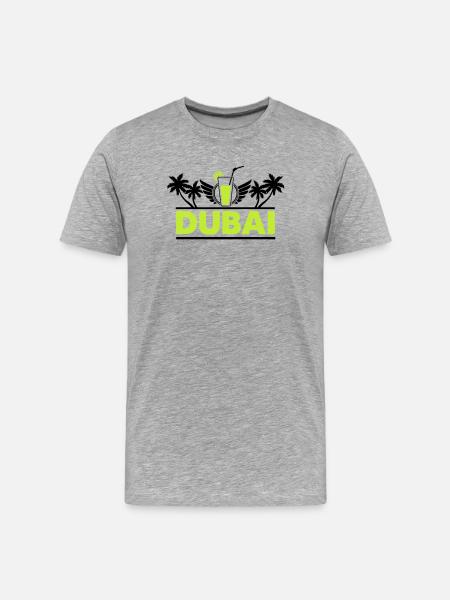 Dubai Lime Drink Neon Logo - Men's Premium Organic T-Shirt - heather grey
