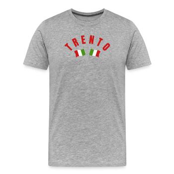 Emblème des drapeaux italiens de Trente - T-shirt bio Premium Homme - gris chiné - Devant - Damien (186cm)