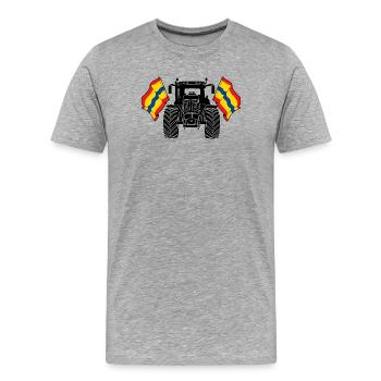 Overijssel_Tractor_Pride - Männer Premium Bio T-Shirt - Grau meliert - Vorne - Damien (186cm)