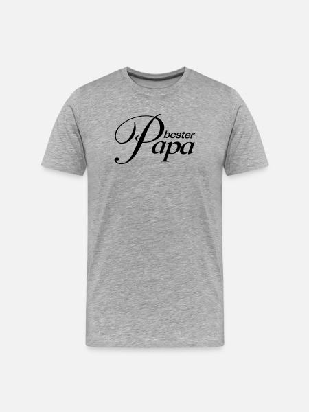 Bester Papa! - Männer Premium Bio T-Shirt - Grau meliert