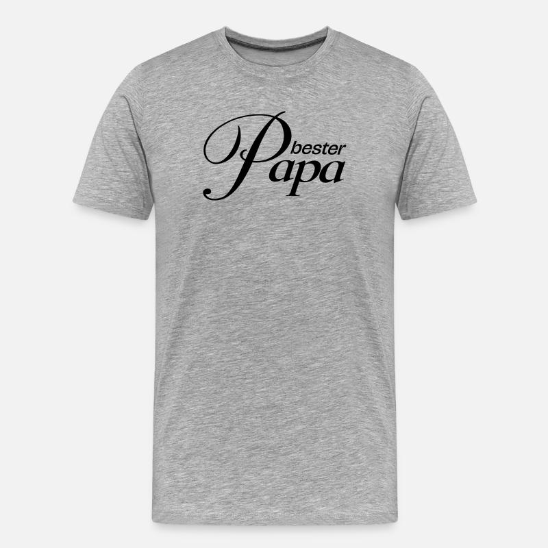 Bester Papa! - Männer Premium Bio T-Shirt - Grau meliert