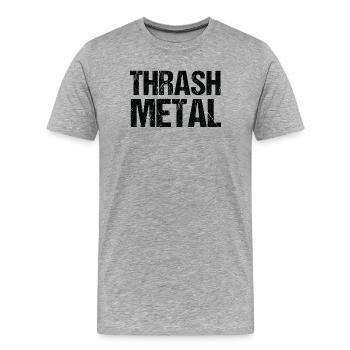Thrash Metal Bold Typografie - Männer Premium Bio T-Shirt - Grau meliert - Vorne - Damien (186cm)
